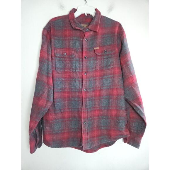 Orvis Jackets & Blazers - Orvis Red & Grey Plaid Flannel Cotton Blend Shacket(Jacket/Shirt) size Large
